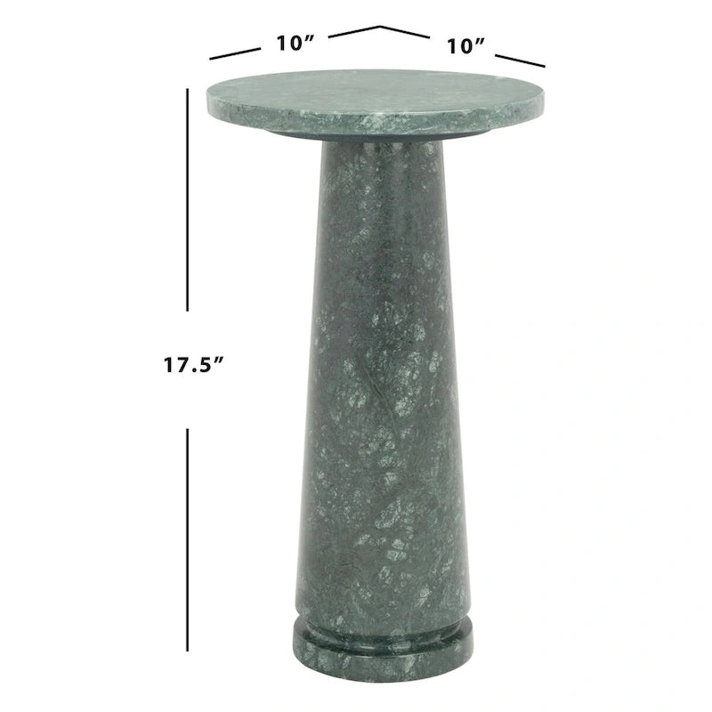 Table d'appoint ronde en marbre avec piédestal sculptural