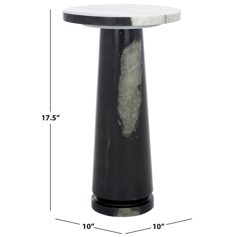 Table d'appoint ronde en marbre avec piédestal sculptural