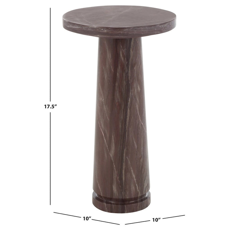 Table d'appoint ronde en marbre avec piédestal sculptural