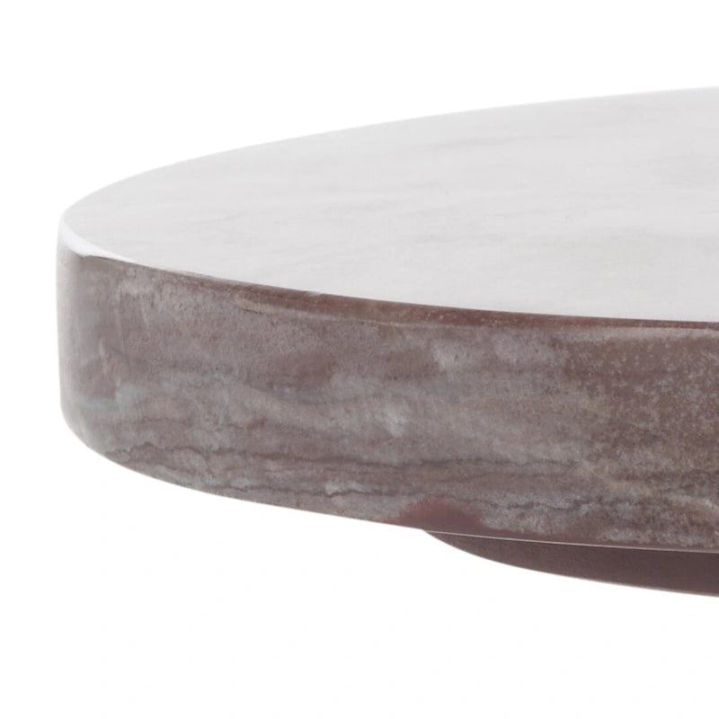 Table d'appoint ronde en marbre avec piédestal sculptural