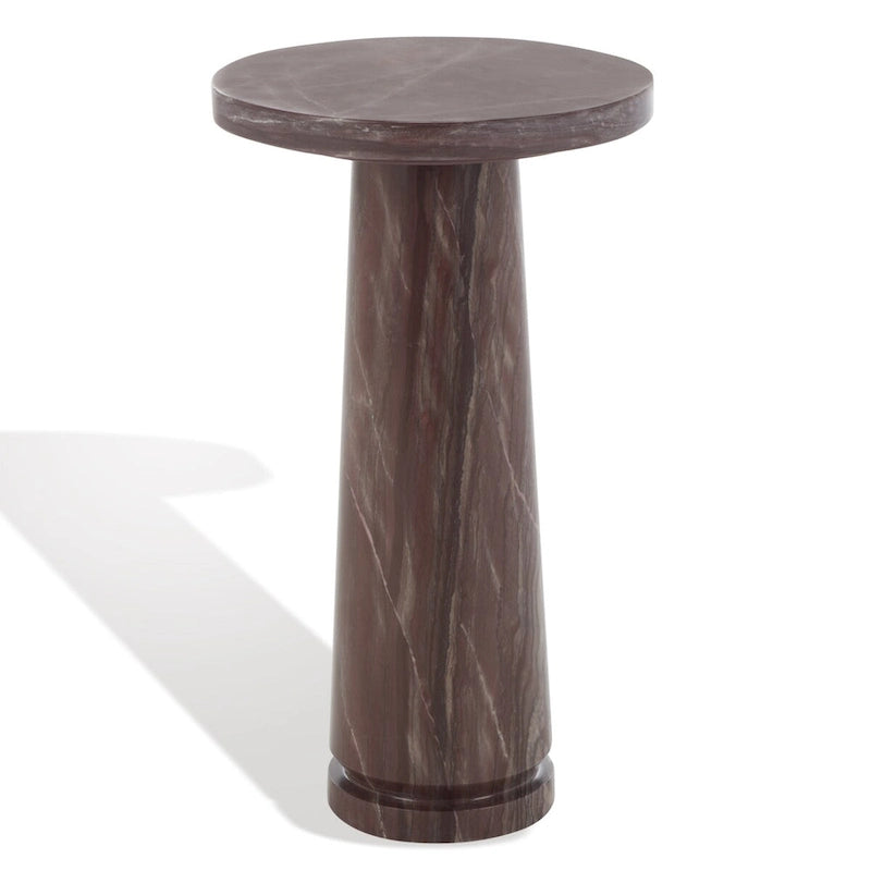 Table d'appoint ronde en marbre avec piédestal sculptural