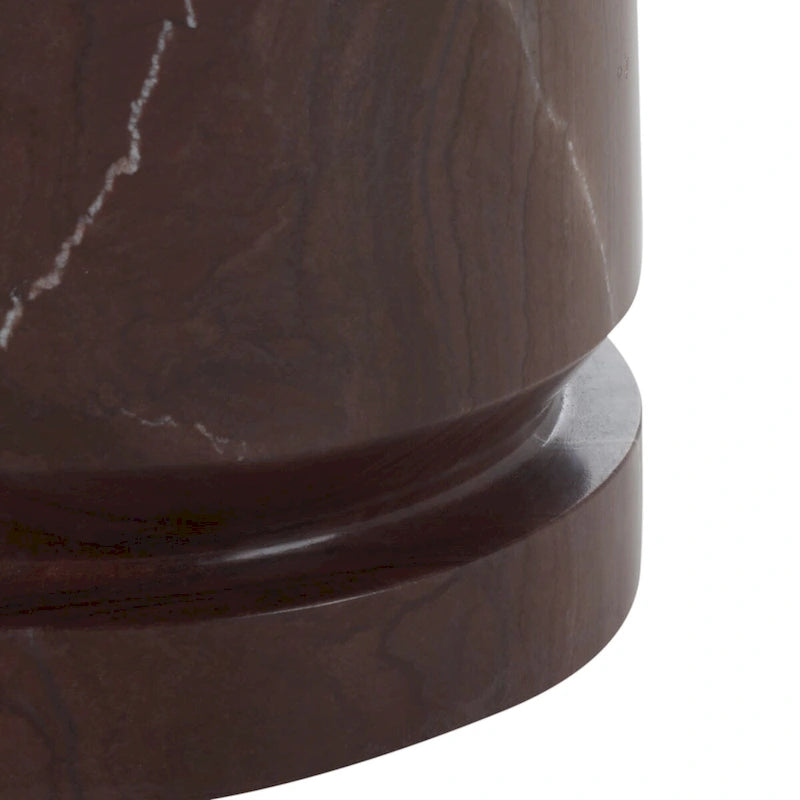 Table d'appoint ronde en marbre avec piédestal sculptural