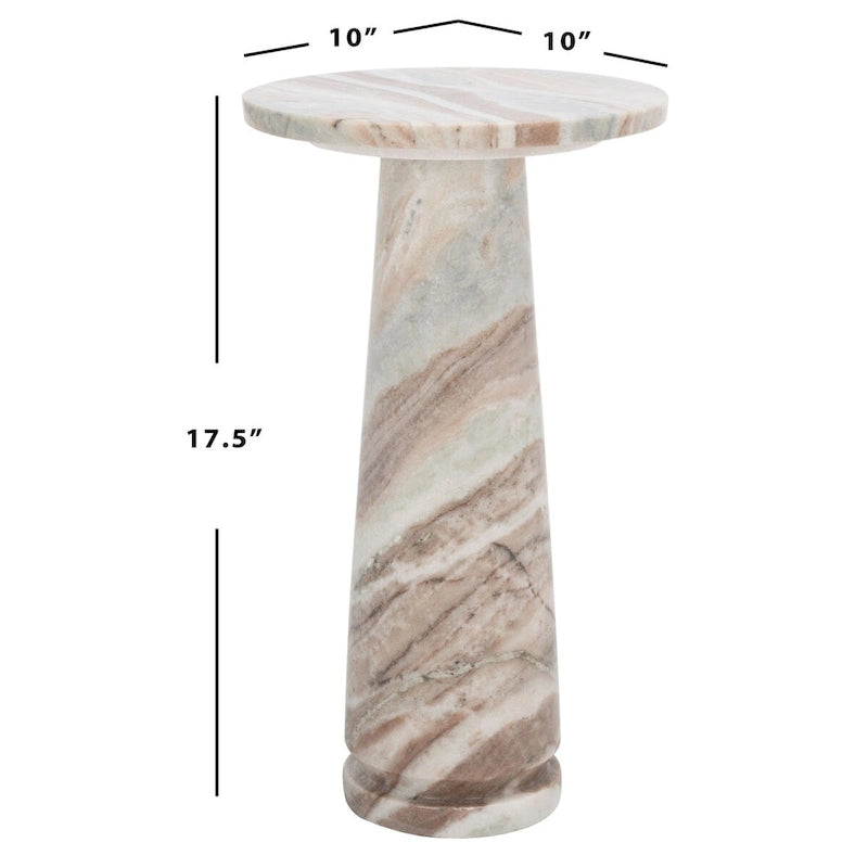 Table d'appoint ronde en marbre avec piédestal sculptural