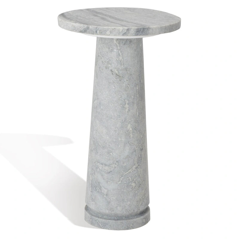 Table d'appoint ronde en marbre avec piédestal sculptural