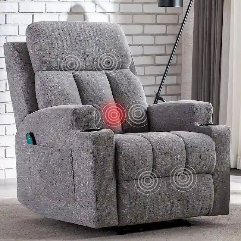 Fauteuil inclinable manuel avec fonction massage et chauffage