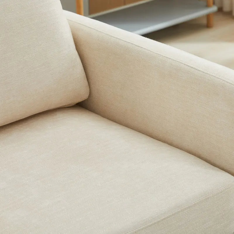 Fauteuil pivotant à 360° avec tissu chenille et base en bois massif