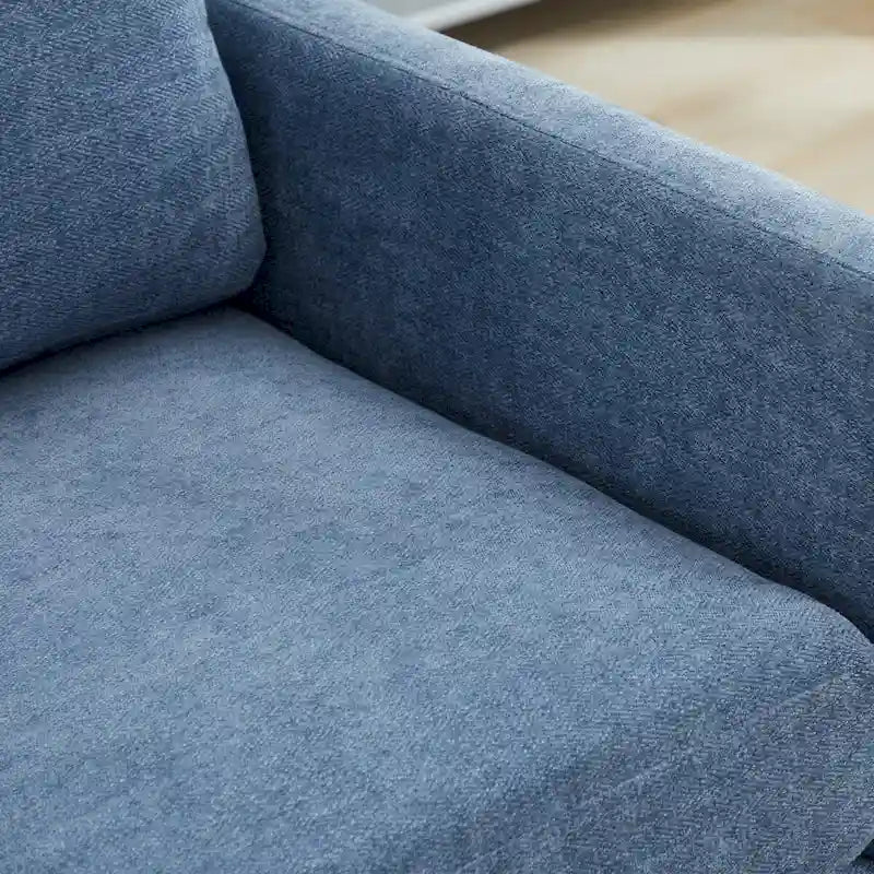 Fauteuil pivotant à 360° avec tissu chenille et base en bois massif