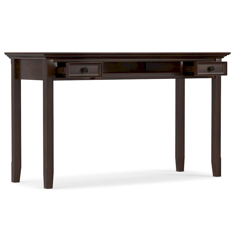 Bureau de style transitionnel en bois massif, largeur 54 pouces