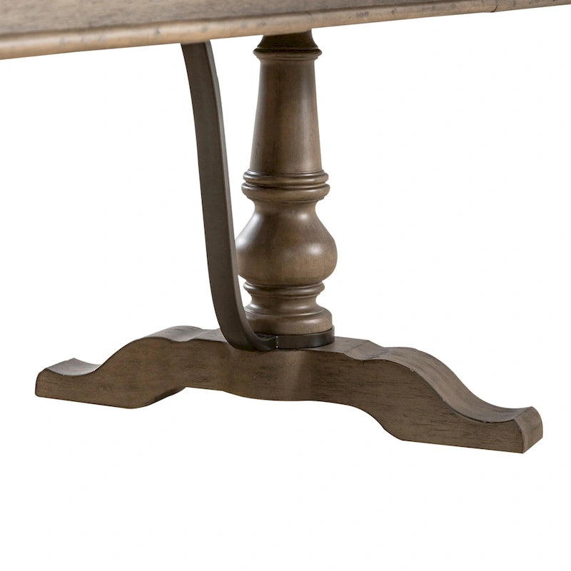 Table de salle à manger à tréteaux de style rustique avec rallonge amovible
